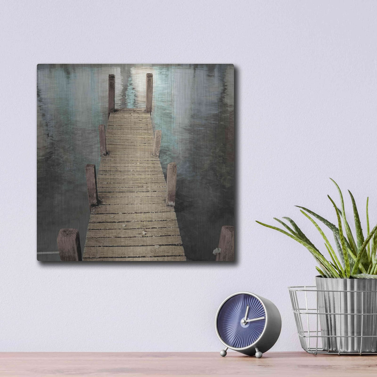 'Annecy Pier' by Alan Blaustein – Metal Wall Art, 12x12 room view