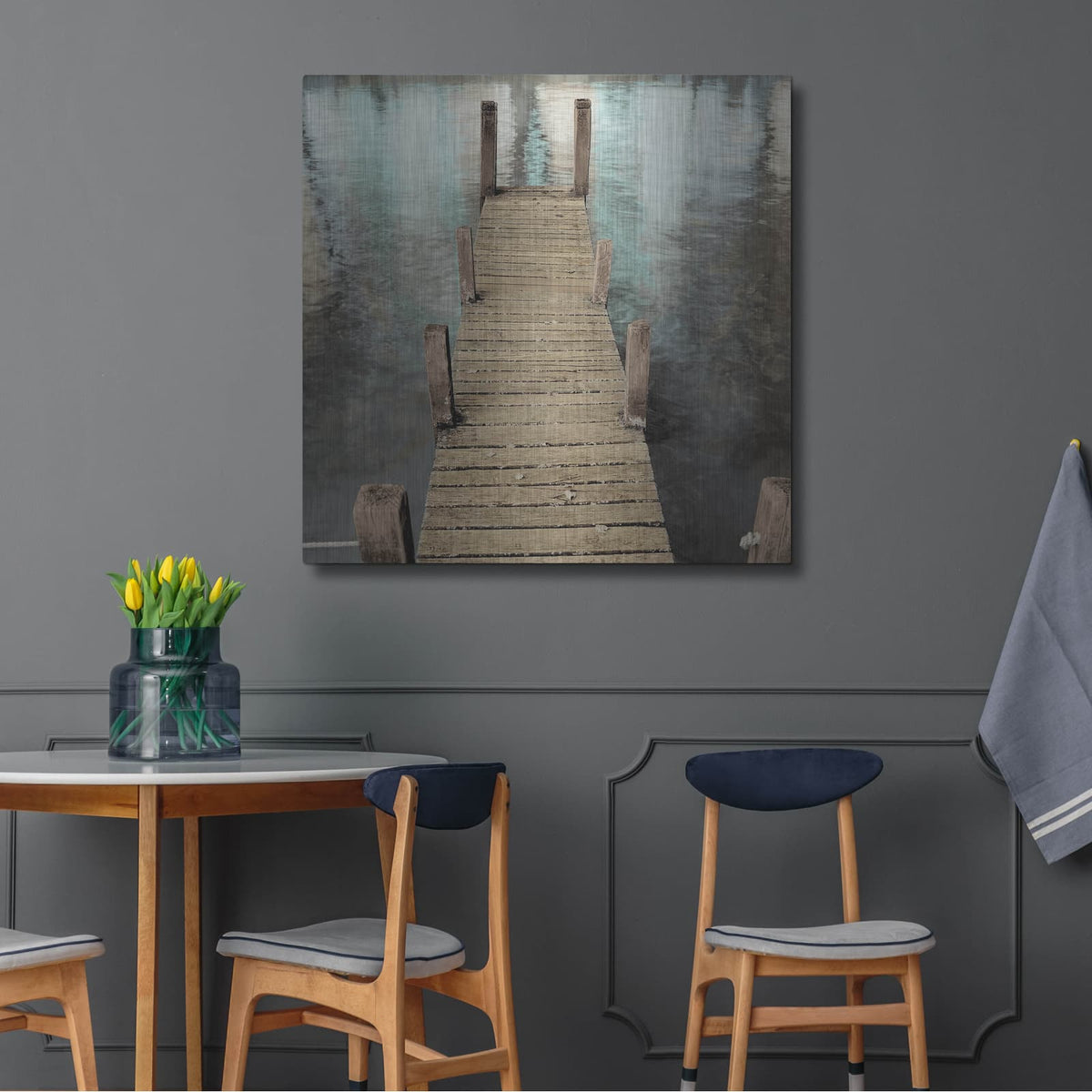 'Annecy Pier' by Alan Blaustein – Metal Wall Art, 36x36 room view
