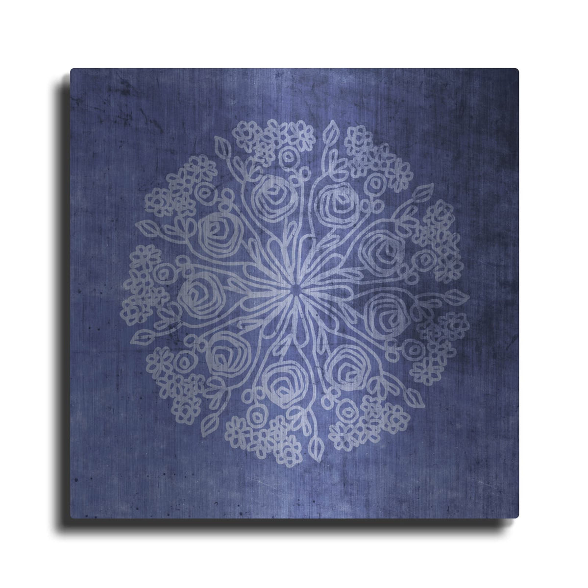 'Indigo Mandala 2' by Linda Woods – Metal Wall Art