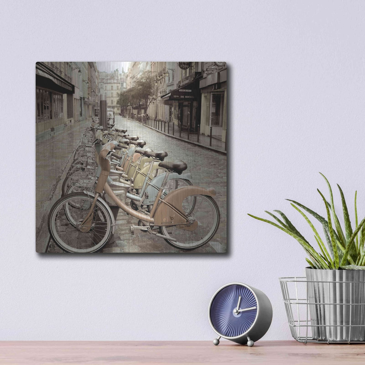 'City Street Ride Paris' by Alan Blaustein – Metal Wall Art, 12x12 room view