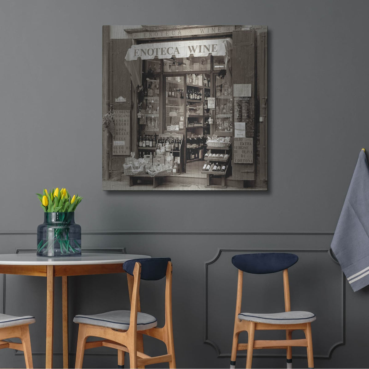 'Marketplace 33' by Alan Blaustein – Metal Wall Art, 36x36 room view