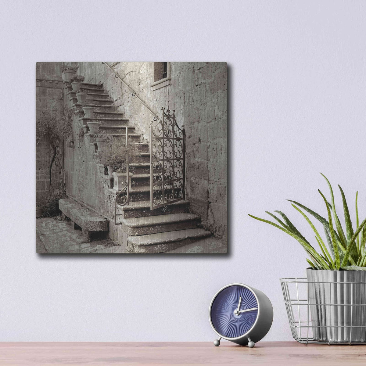 'Umbria Scala 1' by Alan Blaustein – Metal Wall Art, 12x12 room view