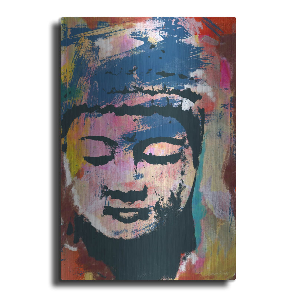 'Painted Buddha' by Linda Woods – Metal Wall Art