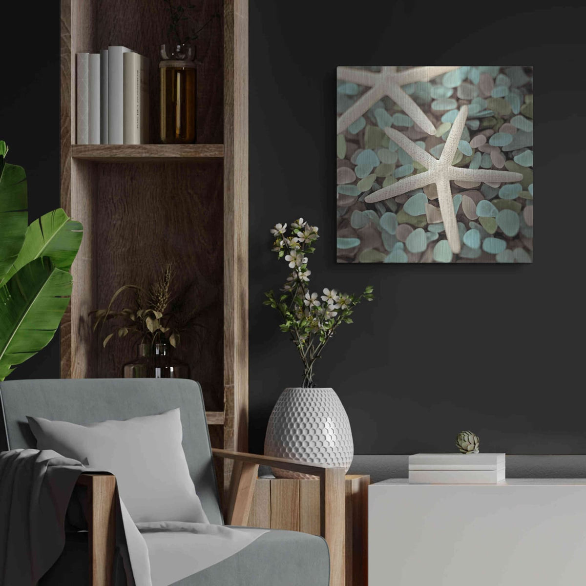 'Aquatic 1' by Alan Blaustein – Metal Wall Art, 24x24 room view