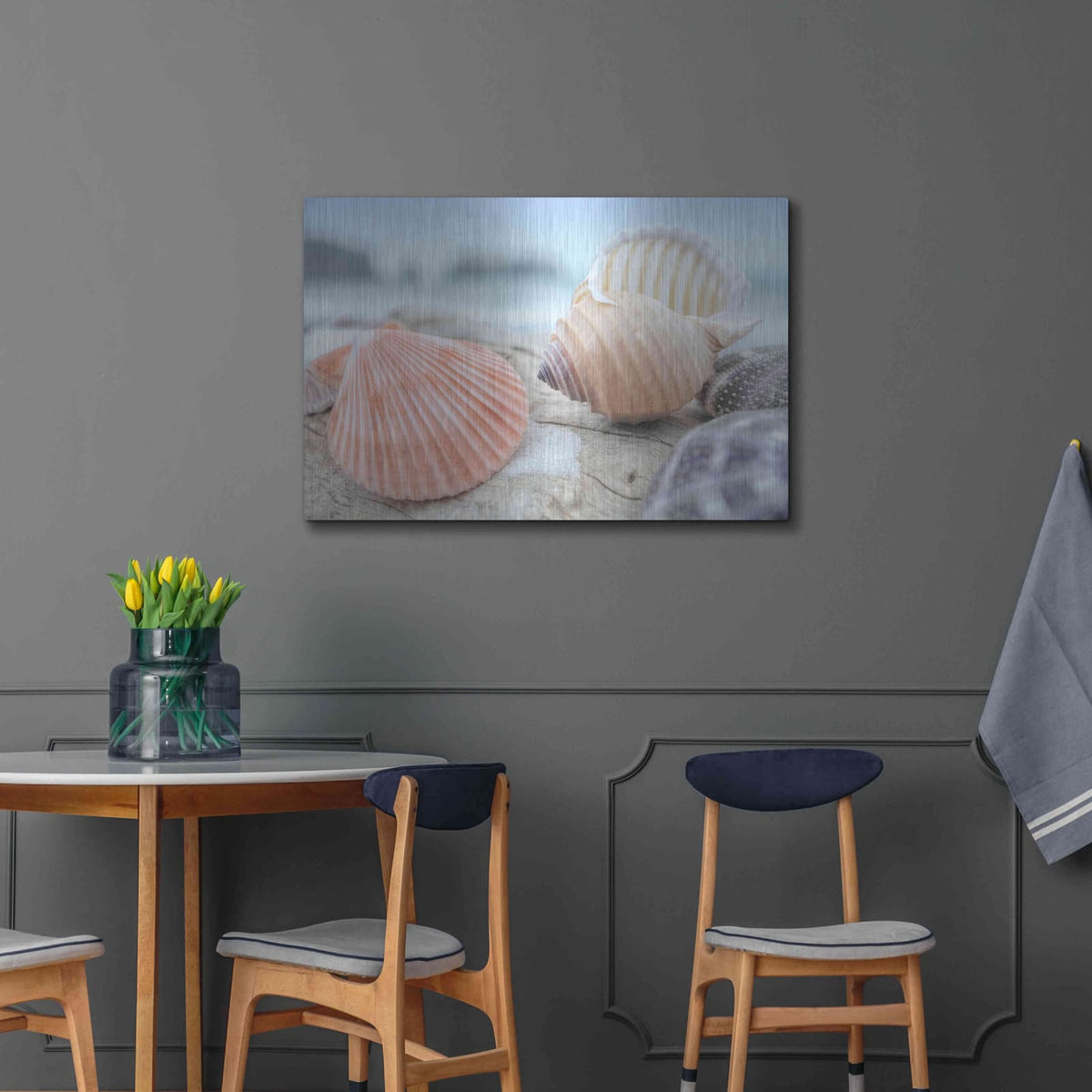 'Crescent Beach Shells 10' by Alan Blaustein – Metal Wall Art, 36x24 room view