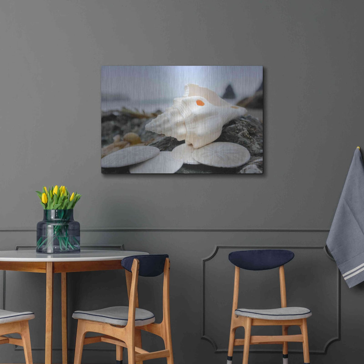 'Crescent Beach Shells 11' by Alan Blaustein – Metal Wall Art, 36x24 room view