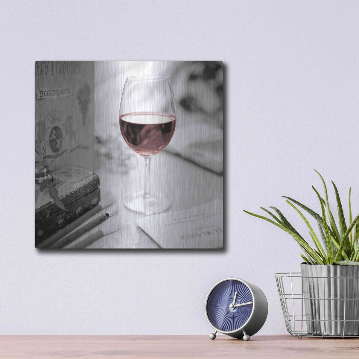 'Vin Rouge' by Alan Blaustein – Metal Wall Art, 12x12 room view