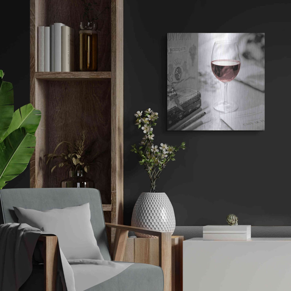 'Vin Rouge' by Alan Blaustein – Metal Wall Art, 24x24 room view