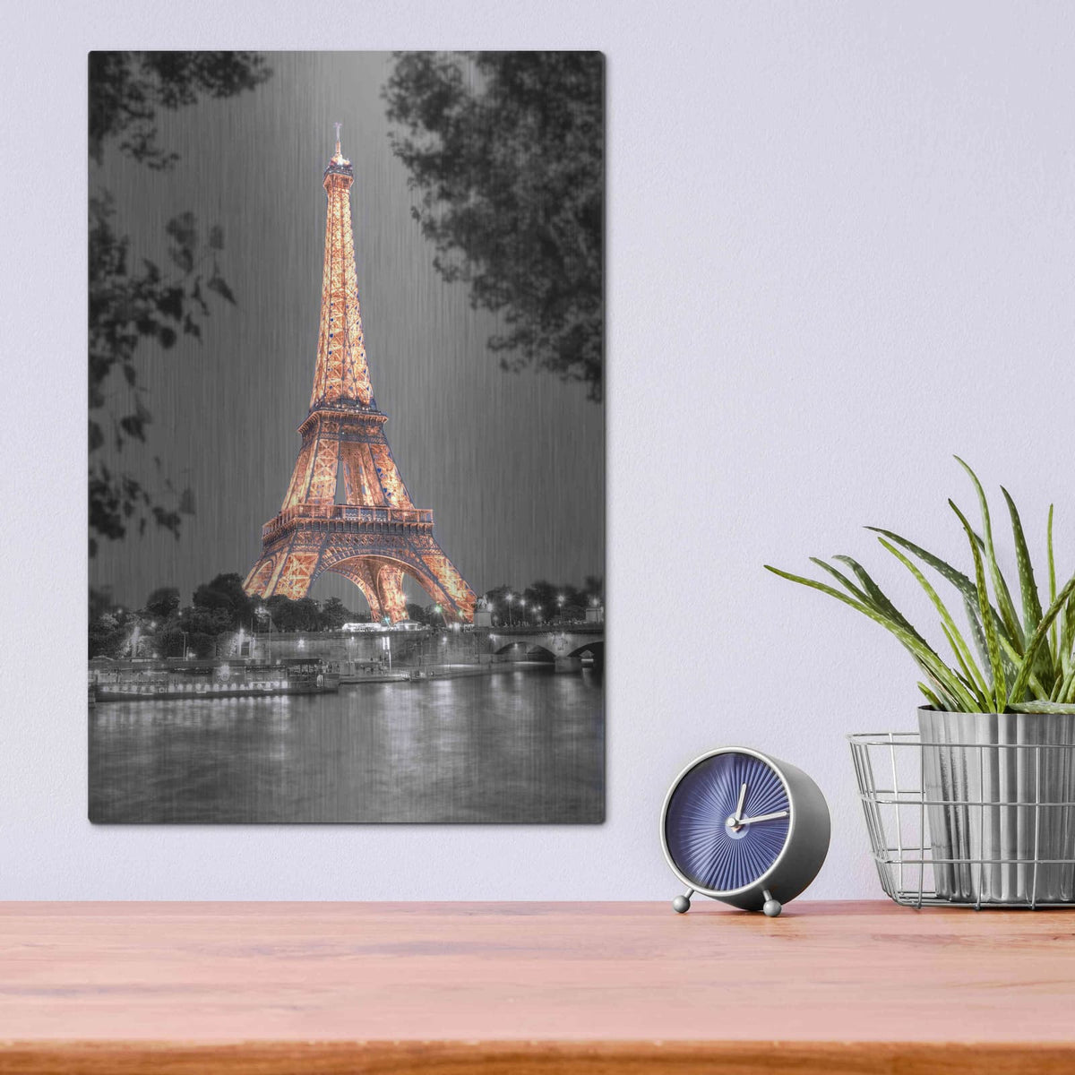 'Nuit sur la Seine' by Alan Blaustein – Metal Wall Art, 12x16 room view