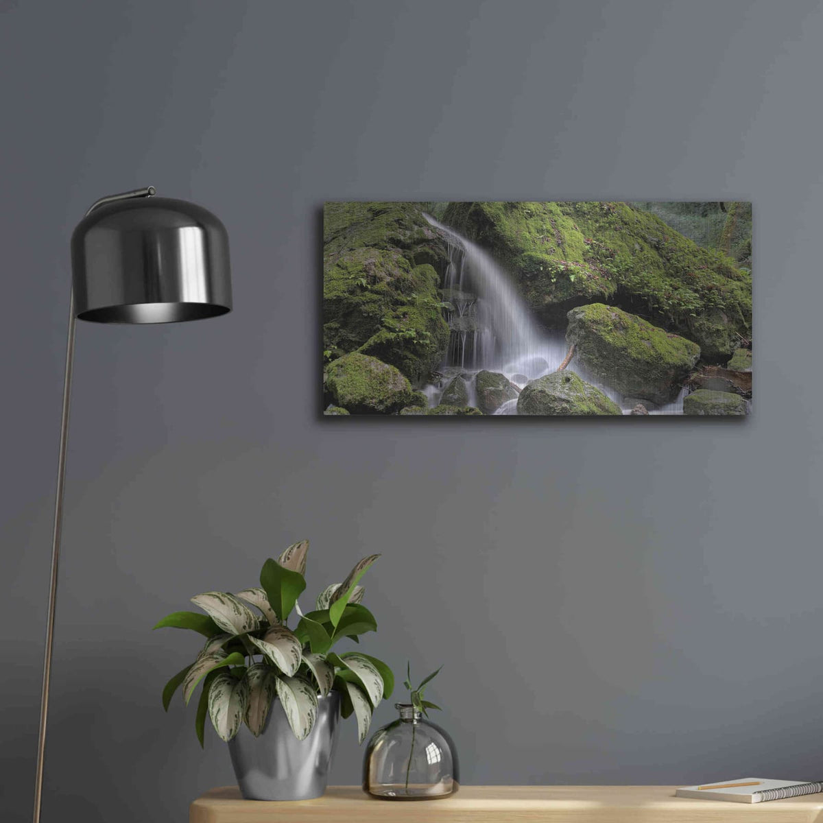 'Canyon Falls No. 13' by Alan Blaustein – Metal Wall Art, 24x12 room view