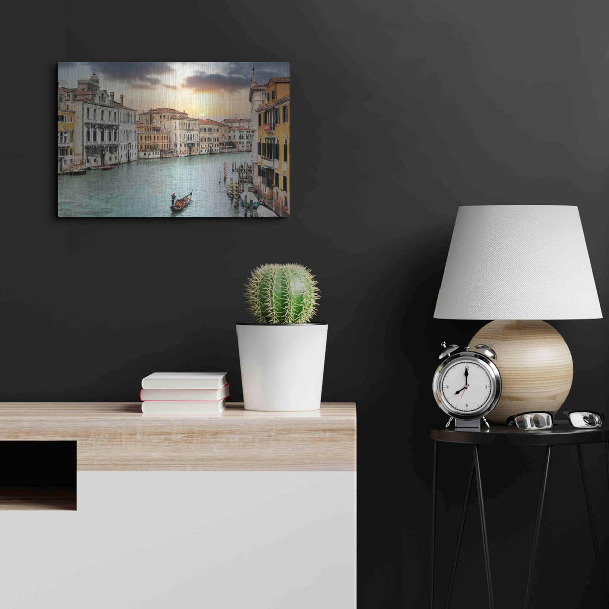 'Gran Canal Vista At Dusk 10' by Alan Blaustein – Metal Wall Art, 24x16 room view