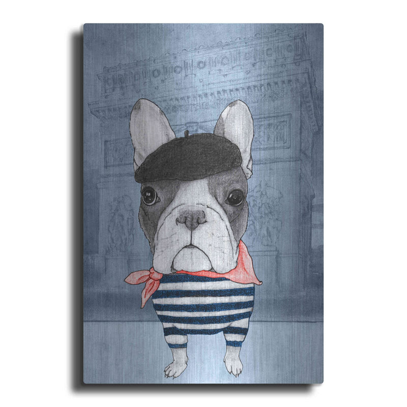 'French Bulldog with Arc de Triomphe' by Barruf – Metal Wall Art