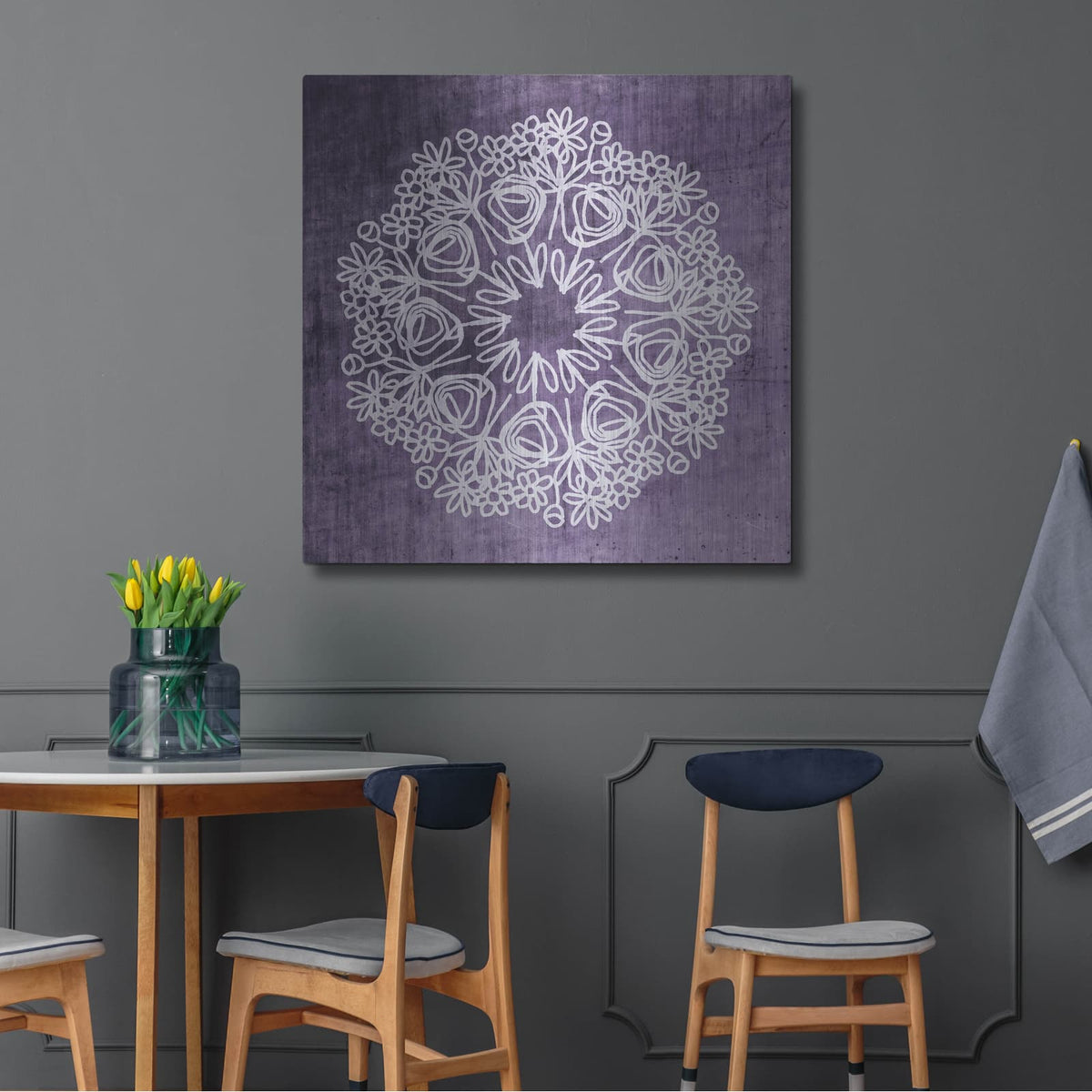 'Boho Glow Mandala II' by Linda Woods – Metal Wall Art, 36x36 room view