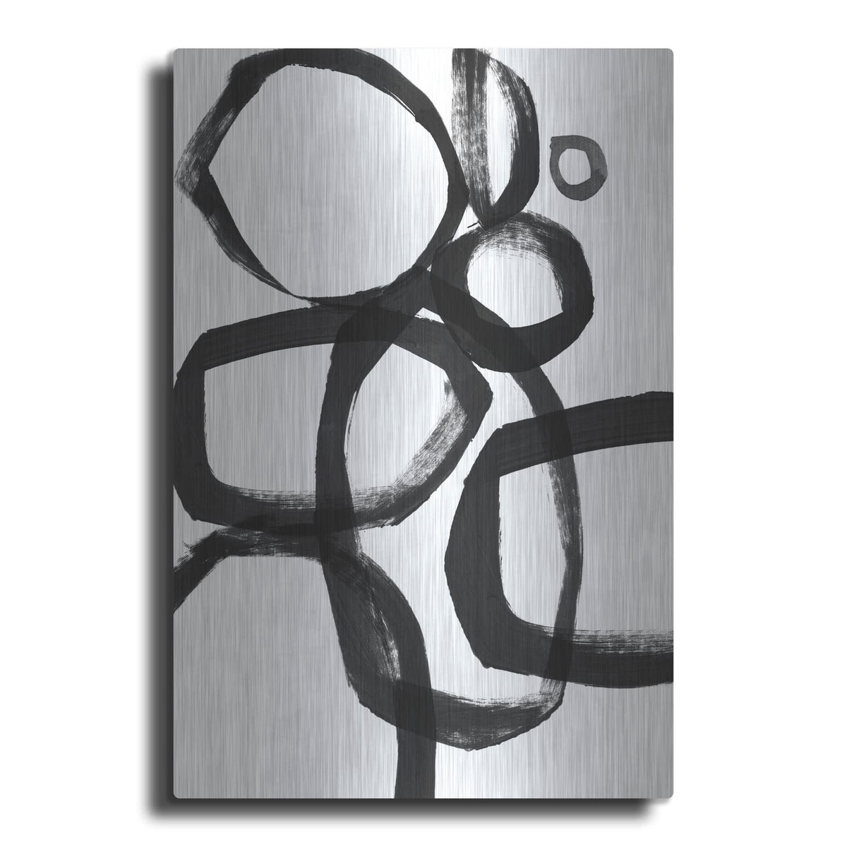 'Brushstroke Circles II' by Linda Woods – Metal Wall Art