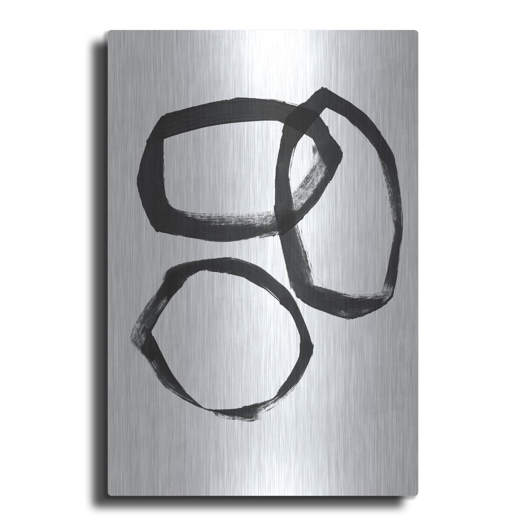 'Brushstroke Circles III' by Linda Woods – Metal Wall Art