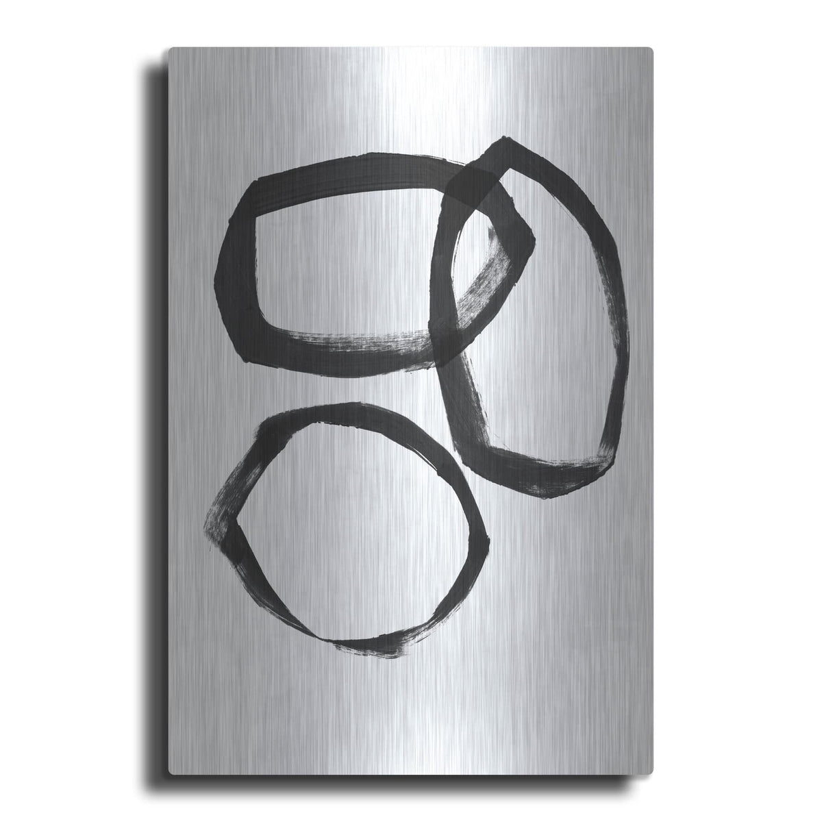 'Brushstroke Circles III' by Linda Woods – Metal Wall Art