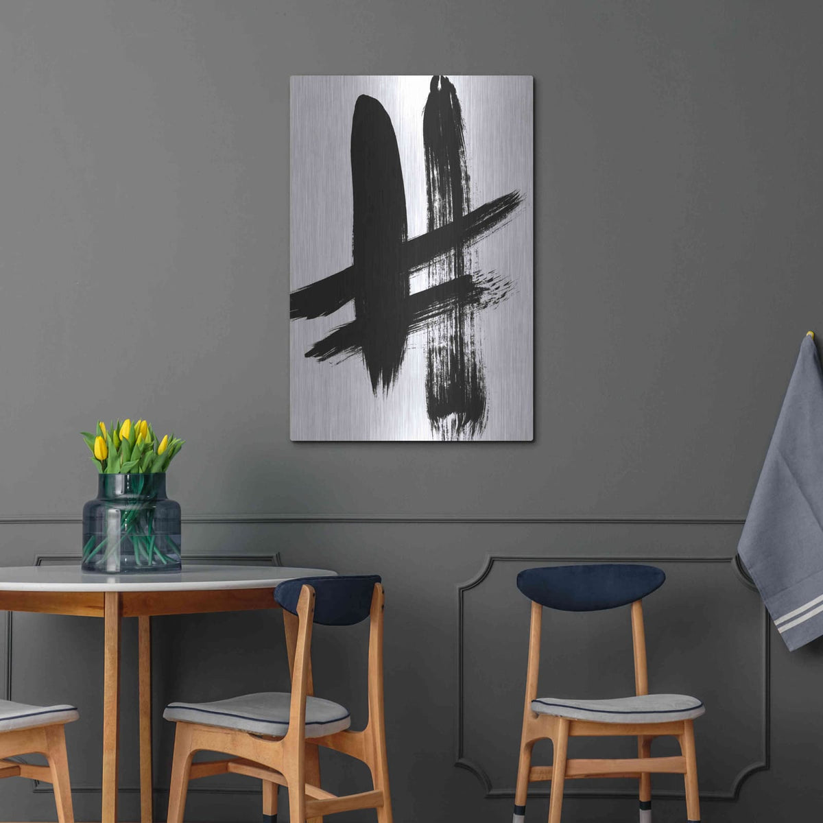 'Brushstrokes V' by Linda Woods – Metal Wall Art, 24x36 room view