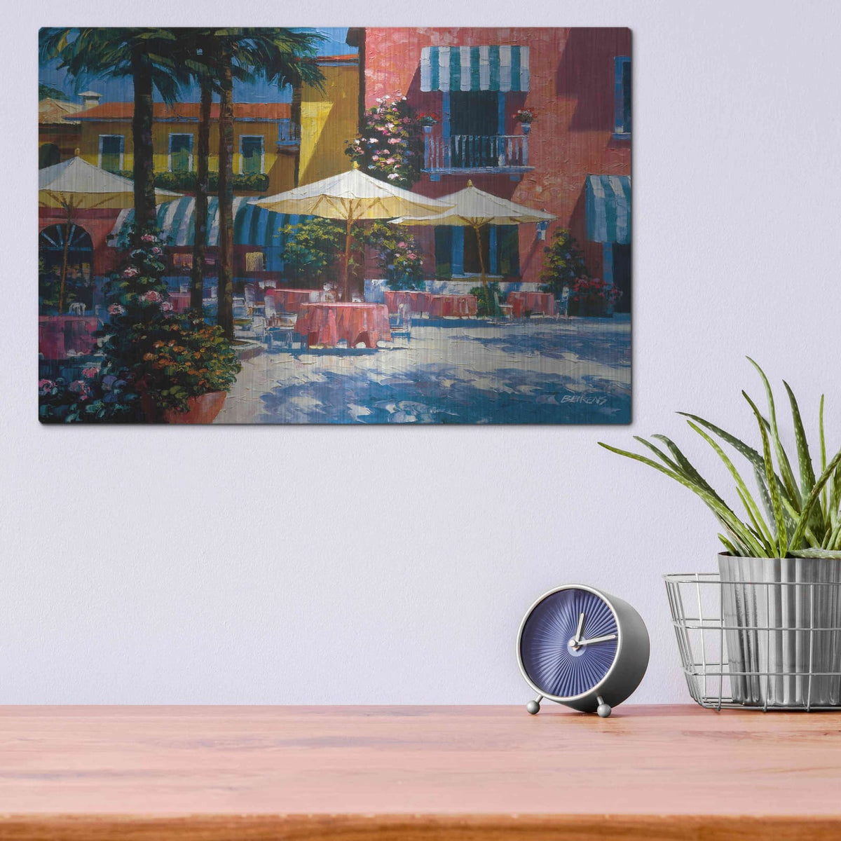 'Inn at Lake Garda' by Howard Behrens – Metal Wall Art, 16x12 room view