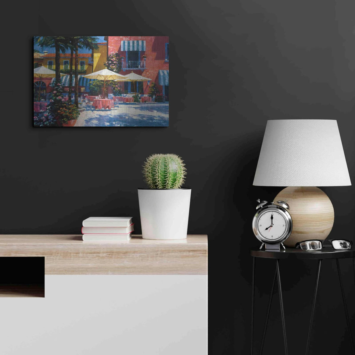 'Inn at Lake Garda' by Howard Behrens – Metal Wall Art, 24x16 room view