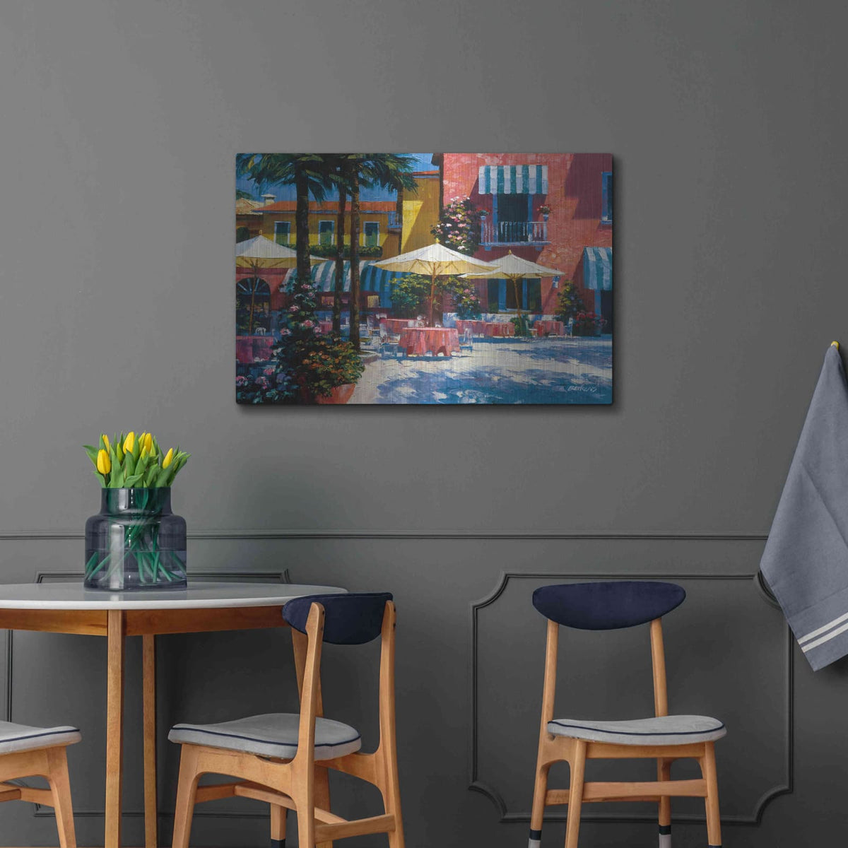 'Inn at Lake Garda' by Howard Behrens – Metal Wall Art, 36x24 room view