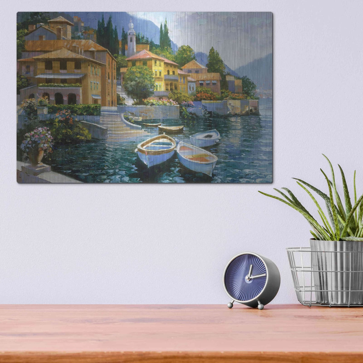 'Lake Como Landing' by Howard Behrens – Metal Wall Art, 16x12 room view