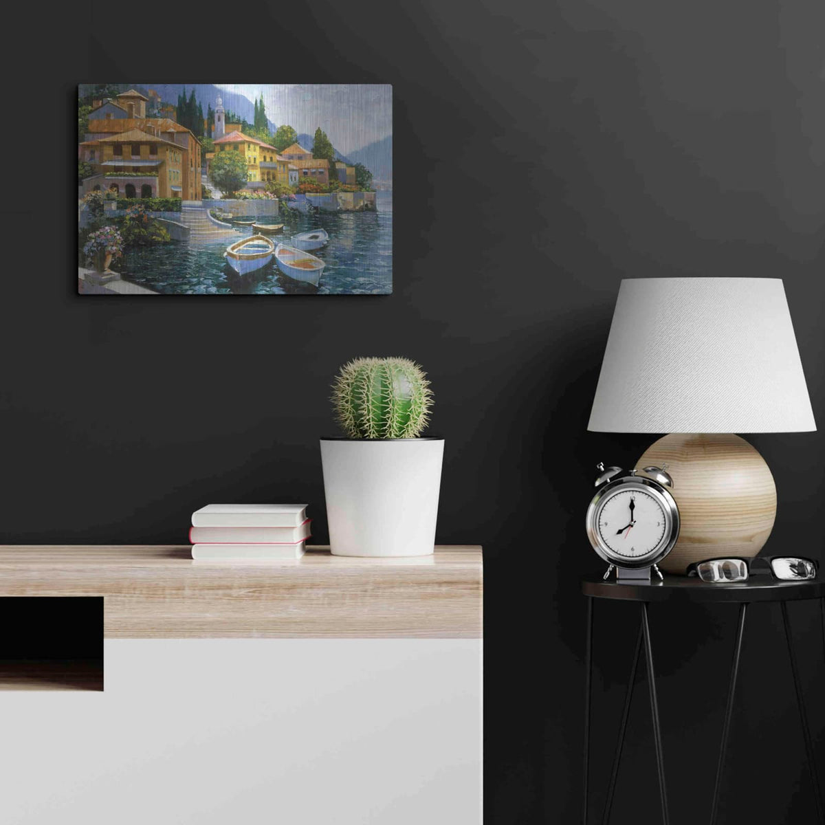 'Lake Como Landing' by Howard Behrens – Metal Wall Art, 24x16 room view