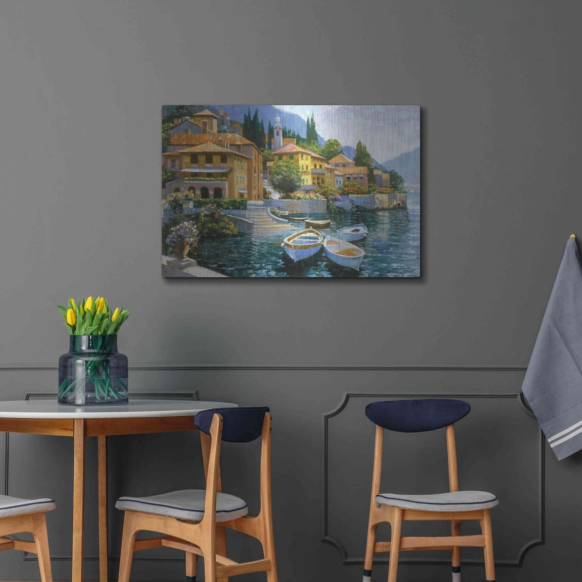 'Lake Como Landing' by Howard Behrens – Metal Wall Art, 36x24 room view
