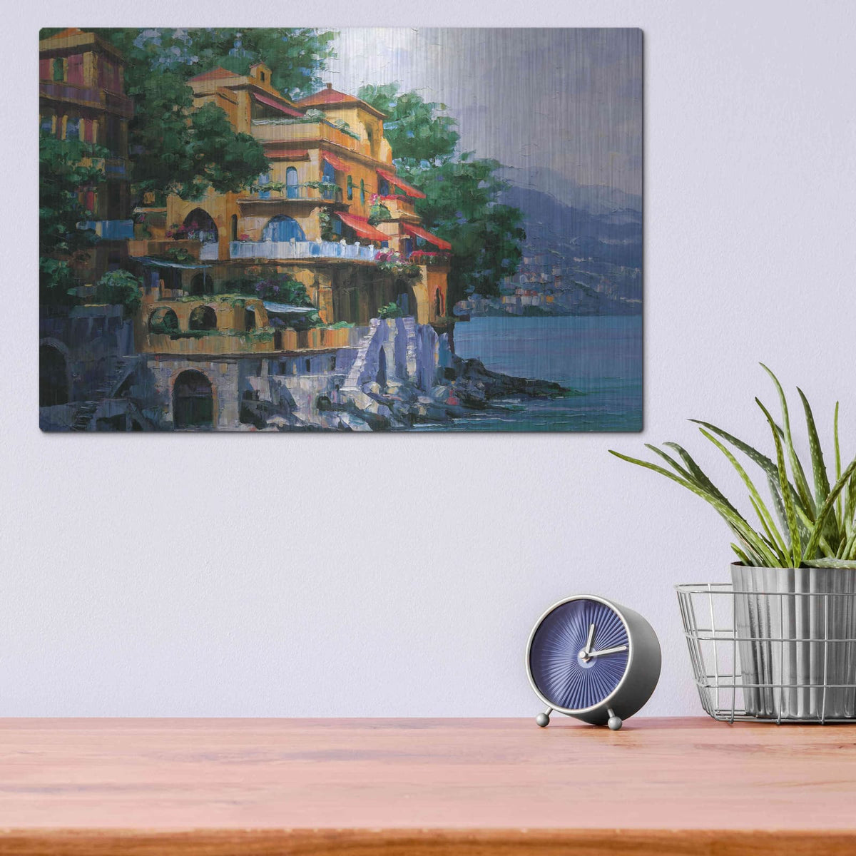 'Portofino Villa' by Howard Behrens – Metal Wall Art, 16x12 room view