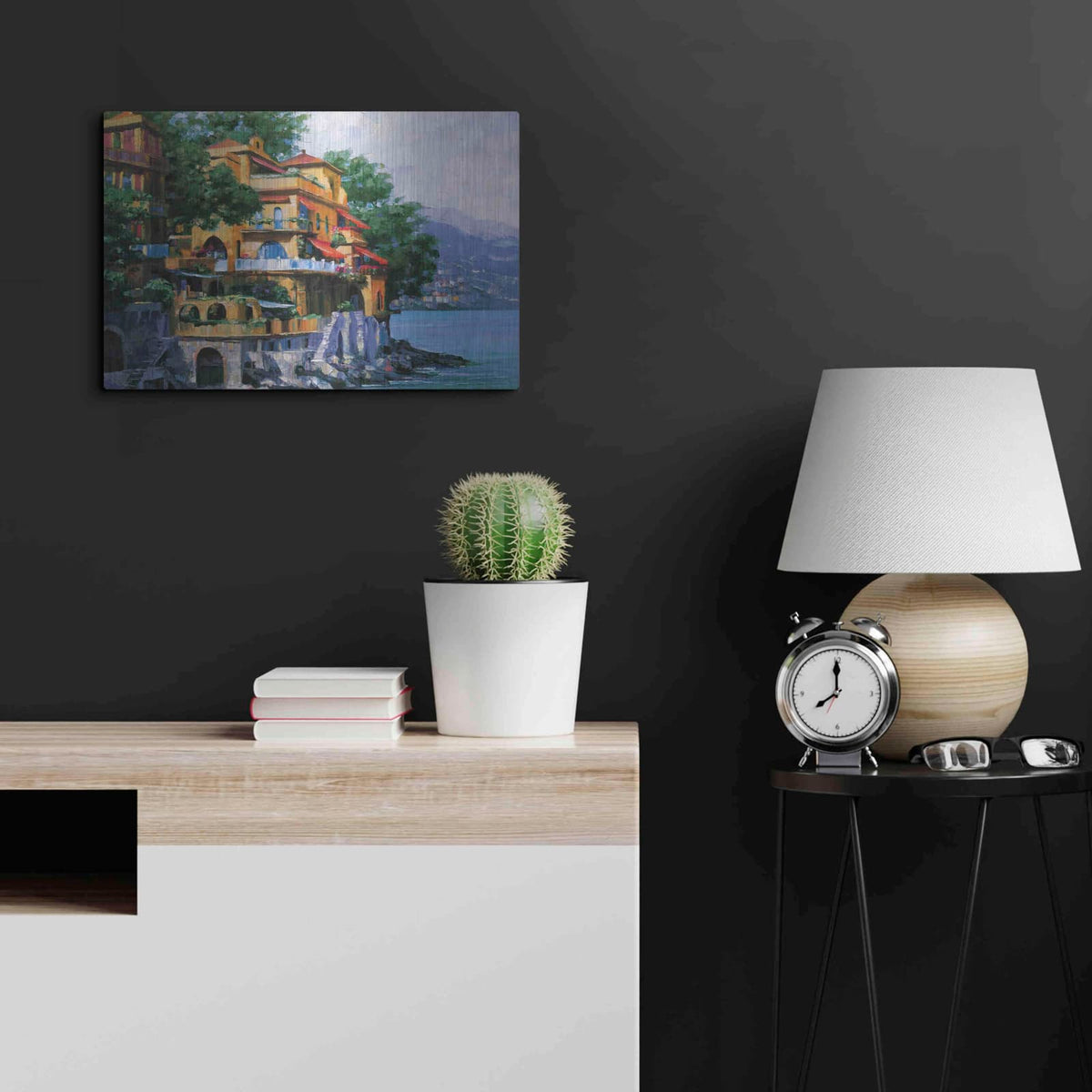 'Portofino Villa' by Howard Behrens – Metal Wall Art, 24x16 room view