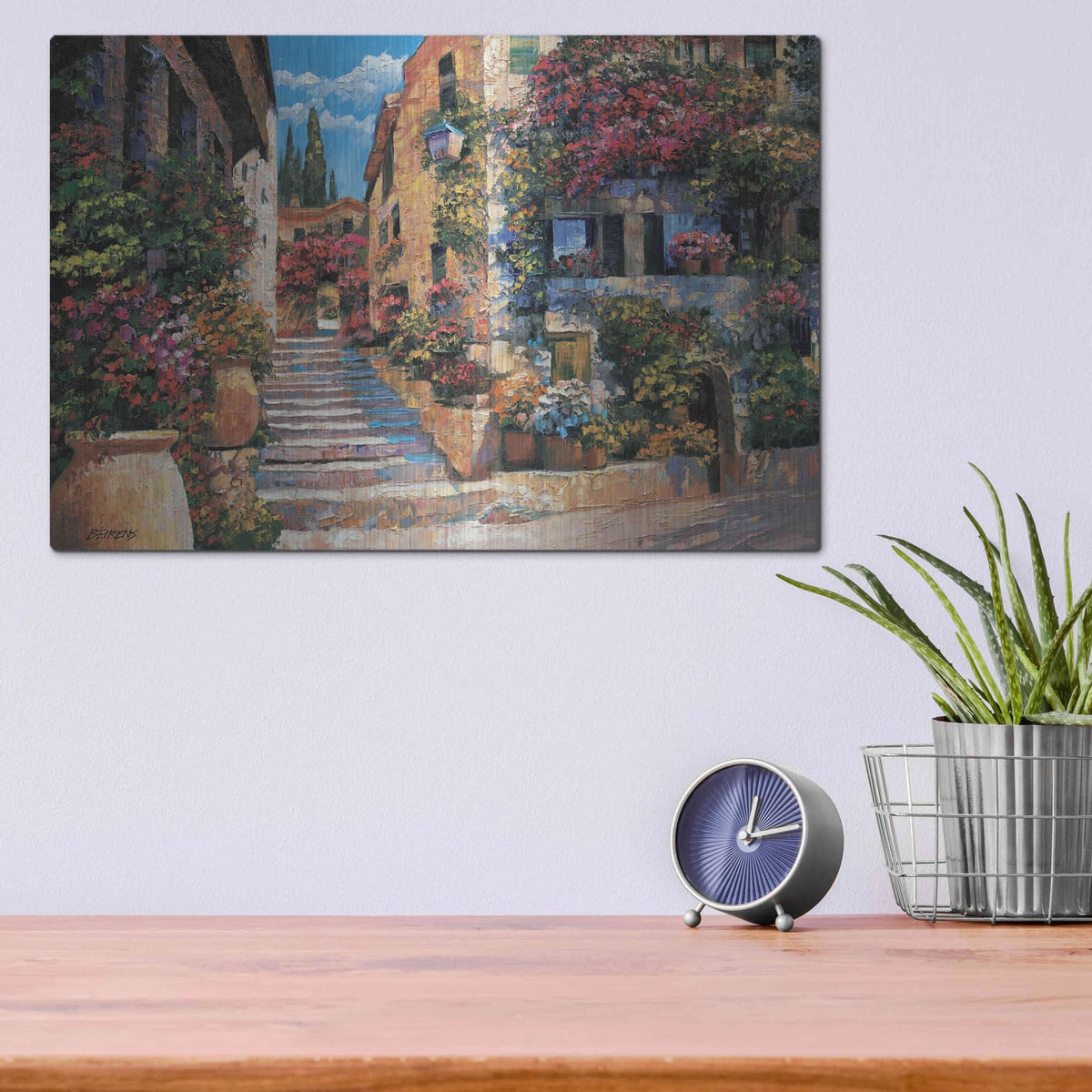 'Riviera Stairs' by Howard Behrens – Metal Wall Art, 16x12 room view