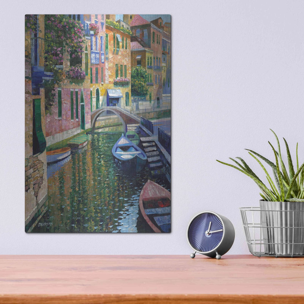 'Romantic Canal' by Howard Behrens – Metal Wall Art, 12x16 room view