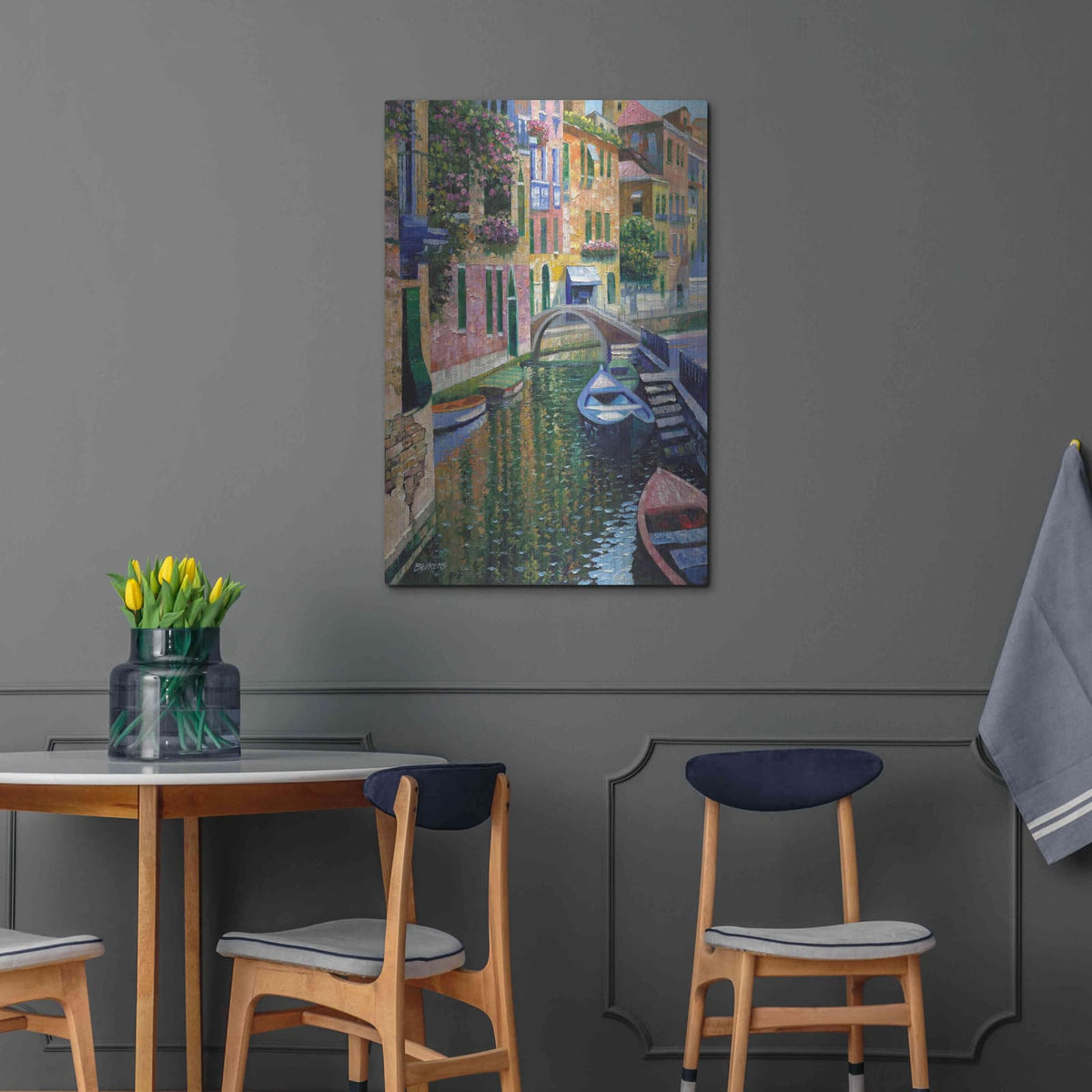 'Romantic Canal' by Howard Behrens – Metal Wall Art, 24x36 room view