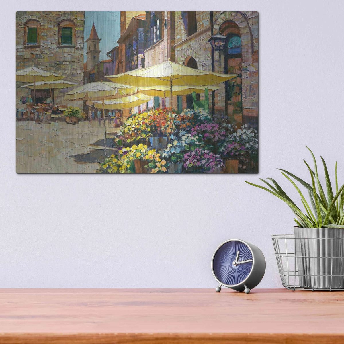 'Siena Flower Market' by Howard Behrens – Metal Wall Art, 16x12 room view