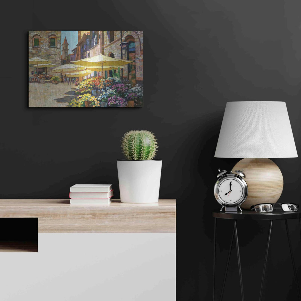 'Siena Flower Market' by Howard Behrens – Metal Wall Art, 24x16 room view