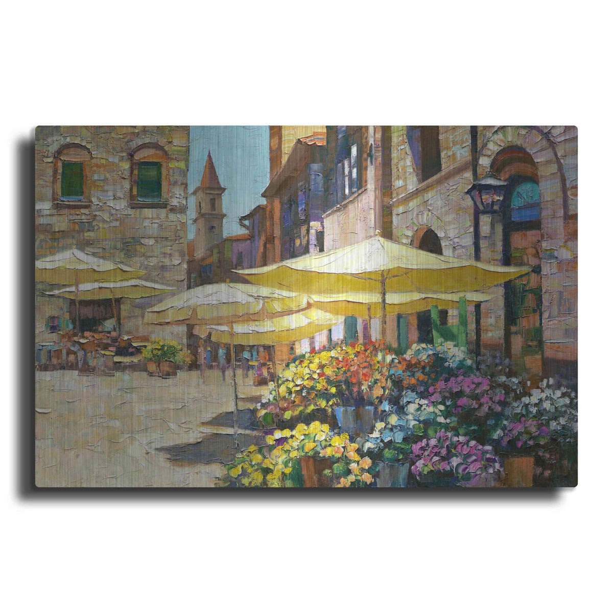 'Siena Flower Market' by Howard Behrens – Metal Wall Art