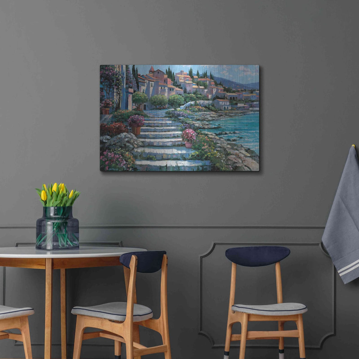 'Steps of St. Tropez' by Howard Behrens – Metal Wall Art, 36x24 room view