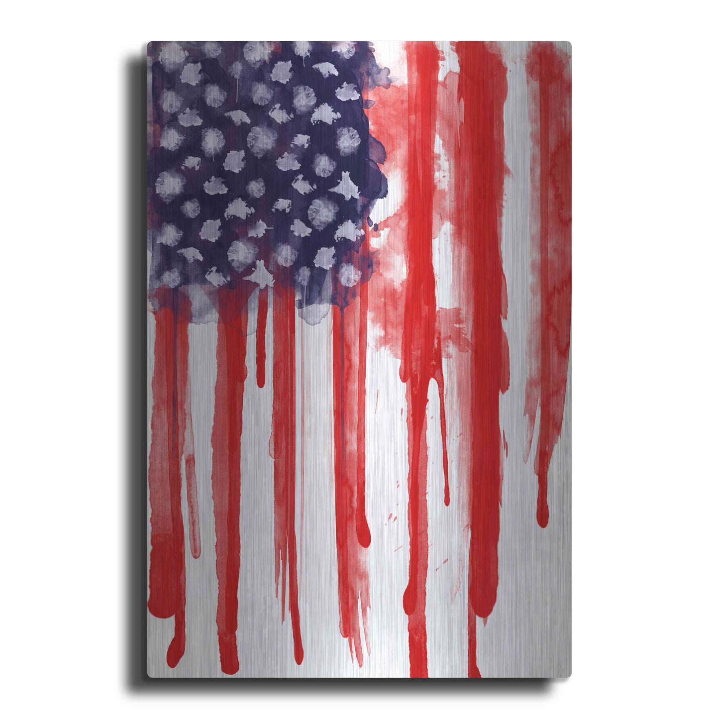 Luxe Metal Art 'American Flag Splatter' by Nicklas Gustafsson, Metal Wall Art