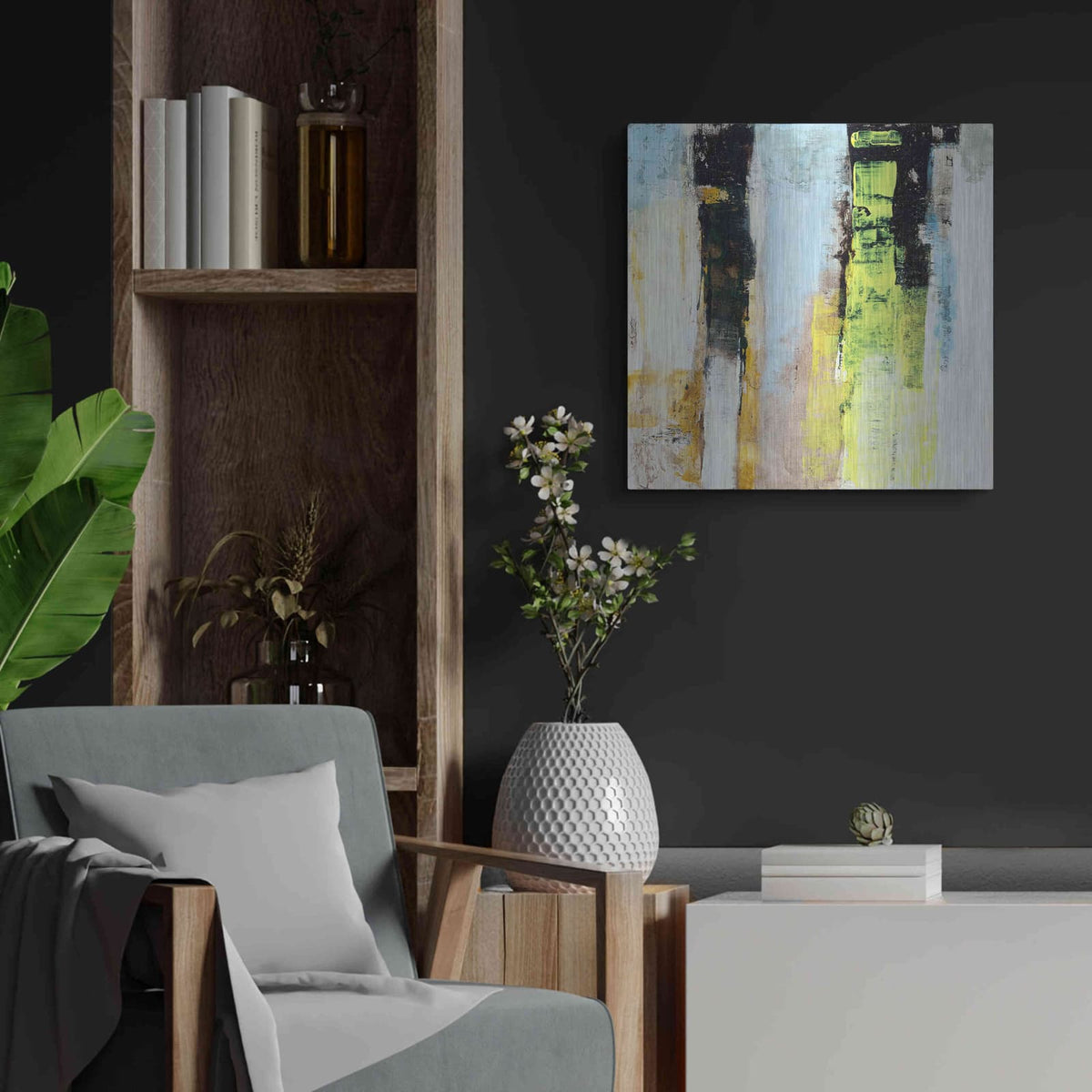 'Serie Codigo 12' by Ines Benedicto – Metal Wall Art, 24x24 room view
