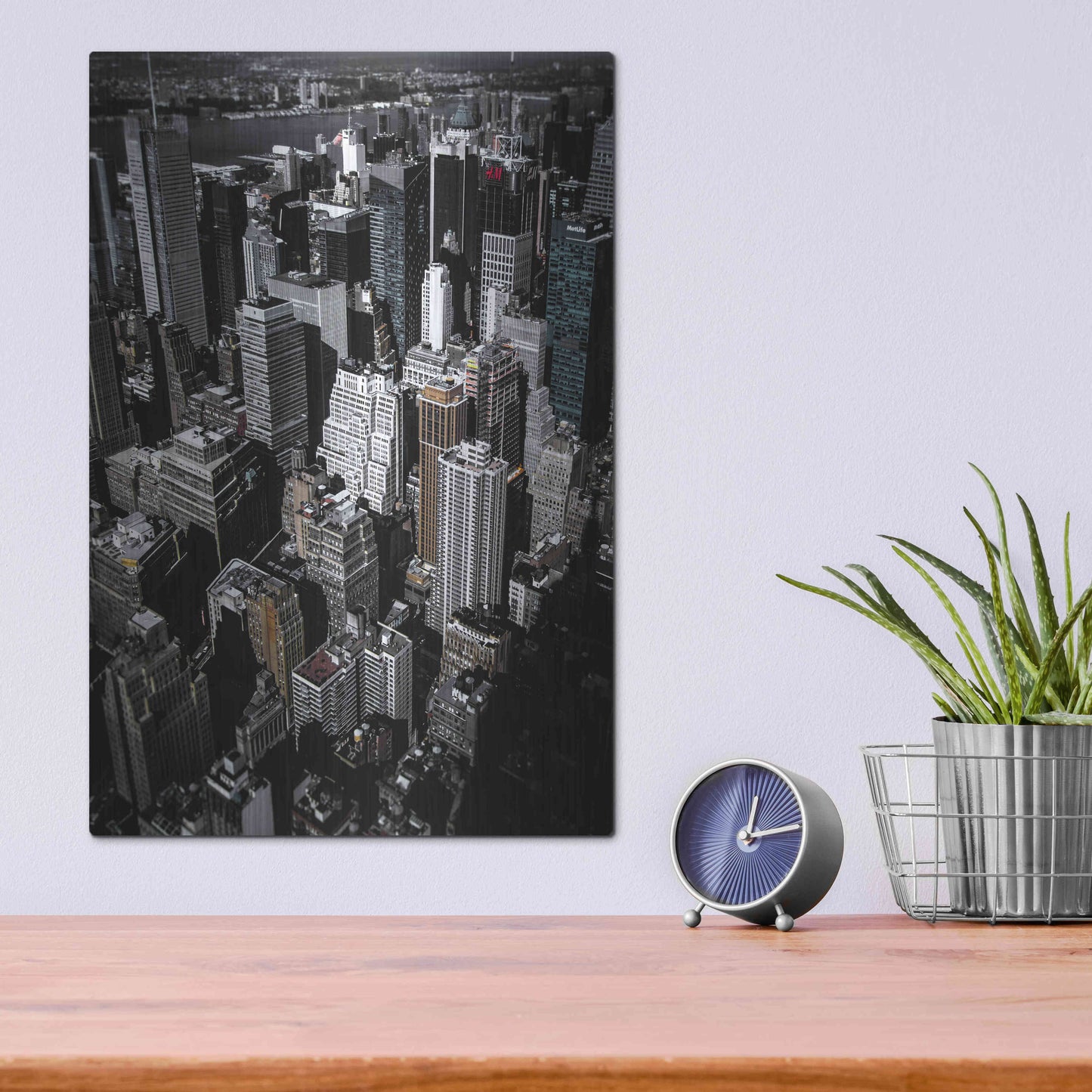 Luxe Metal Art 'Boxes of Manhattan' by Nicklas Gustafsson, Metal Wall Art,12x16