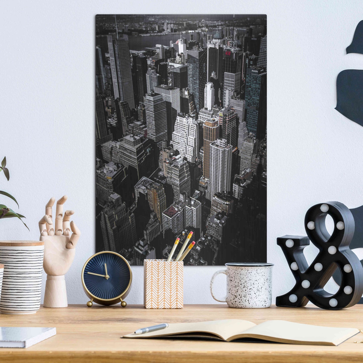 Luxe Metal Art 'Boxes of Manhattan' by Nicklas Gustafsson, Metal Wall Art,12x16
