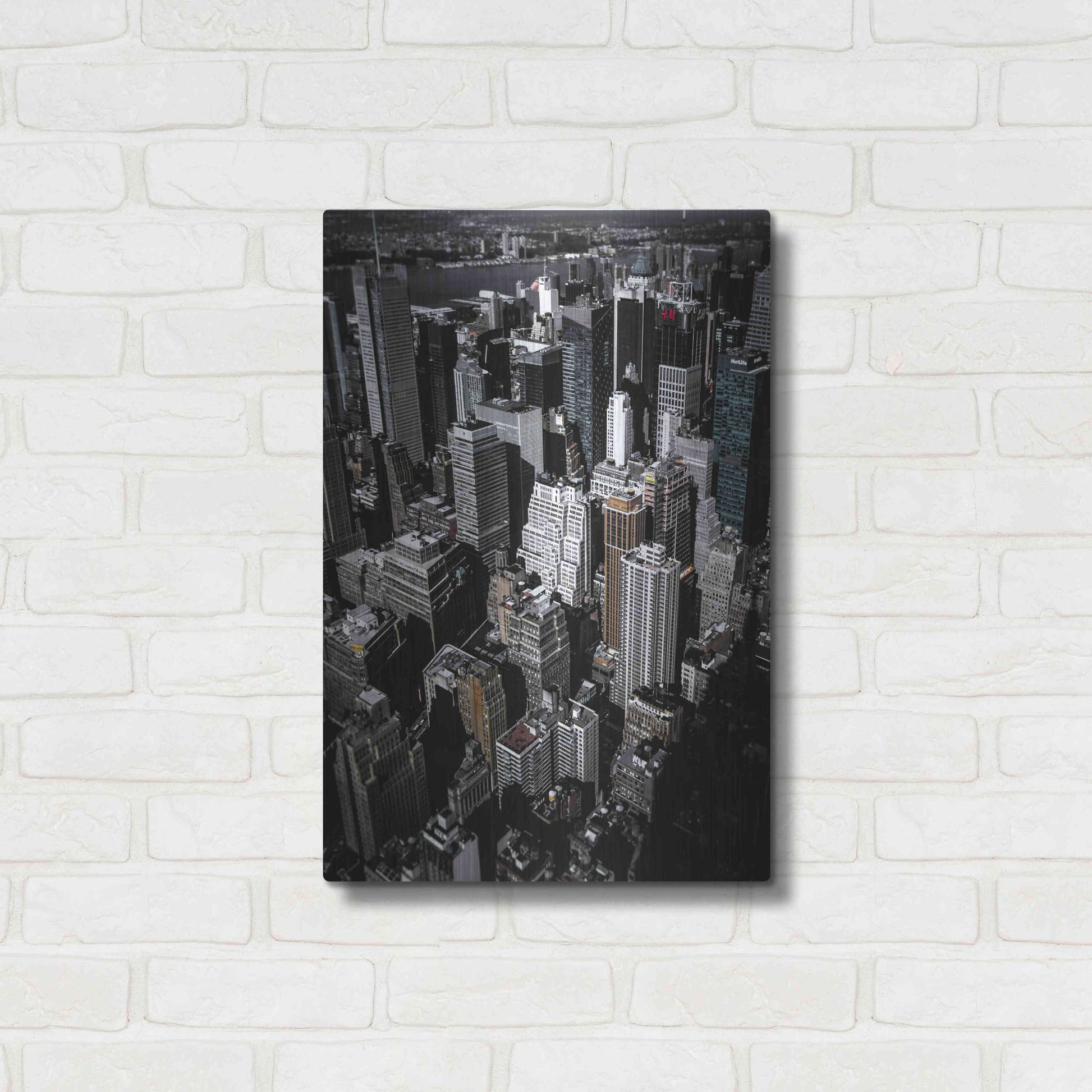 Luxe Metal Art 'Boxes of Manhattan' by Nicklas Gustafsson, Metal Wall Art,16x24