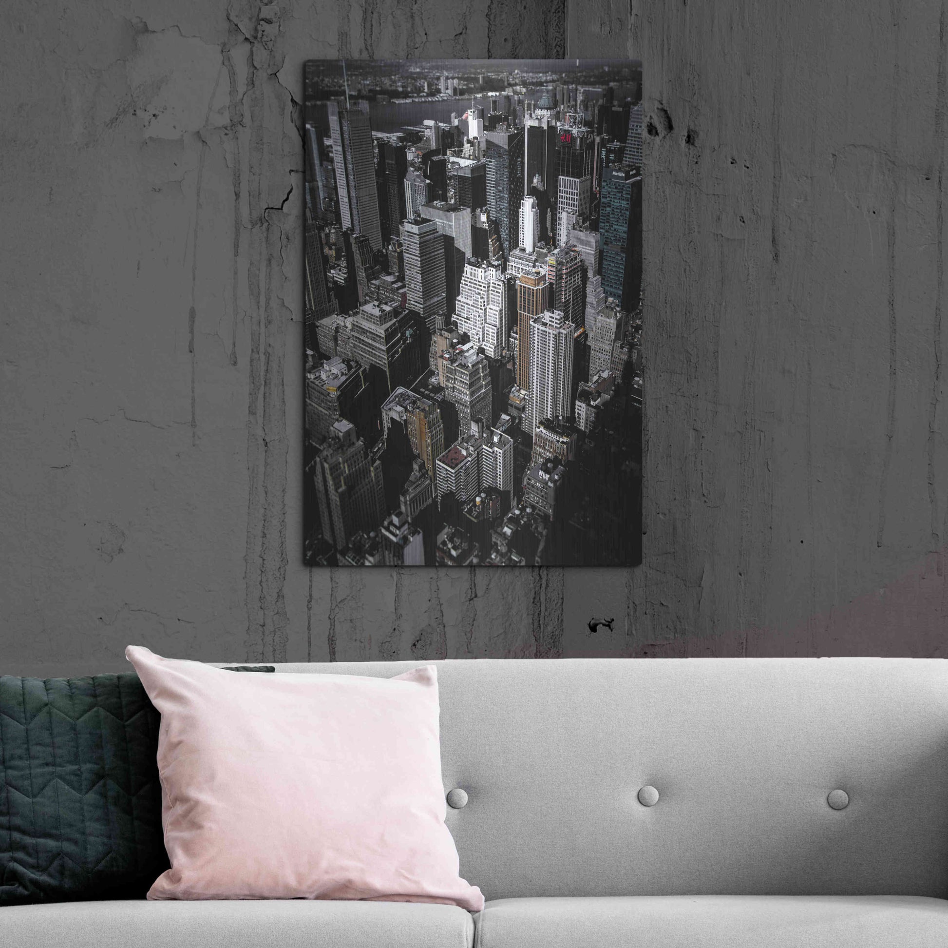 Luxe Metal Art 'Boxes of Manhattan' by Nicklas Gustafsson, Metal Wall Art,24x36