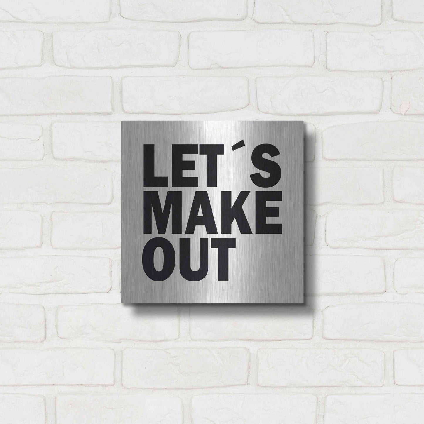 Luxe Metal Art 'Let's Make Out' by Nicklas Gustafsson, Metal Wall Art,12x12