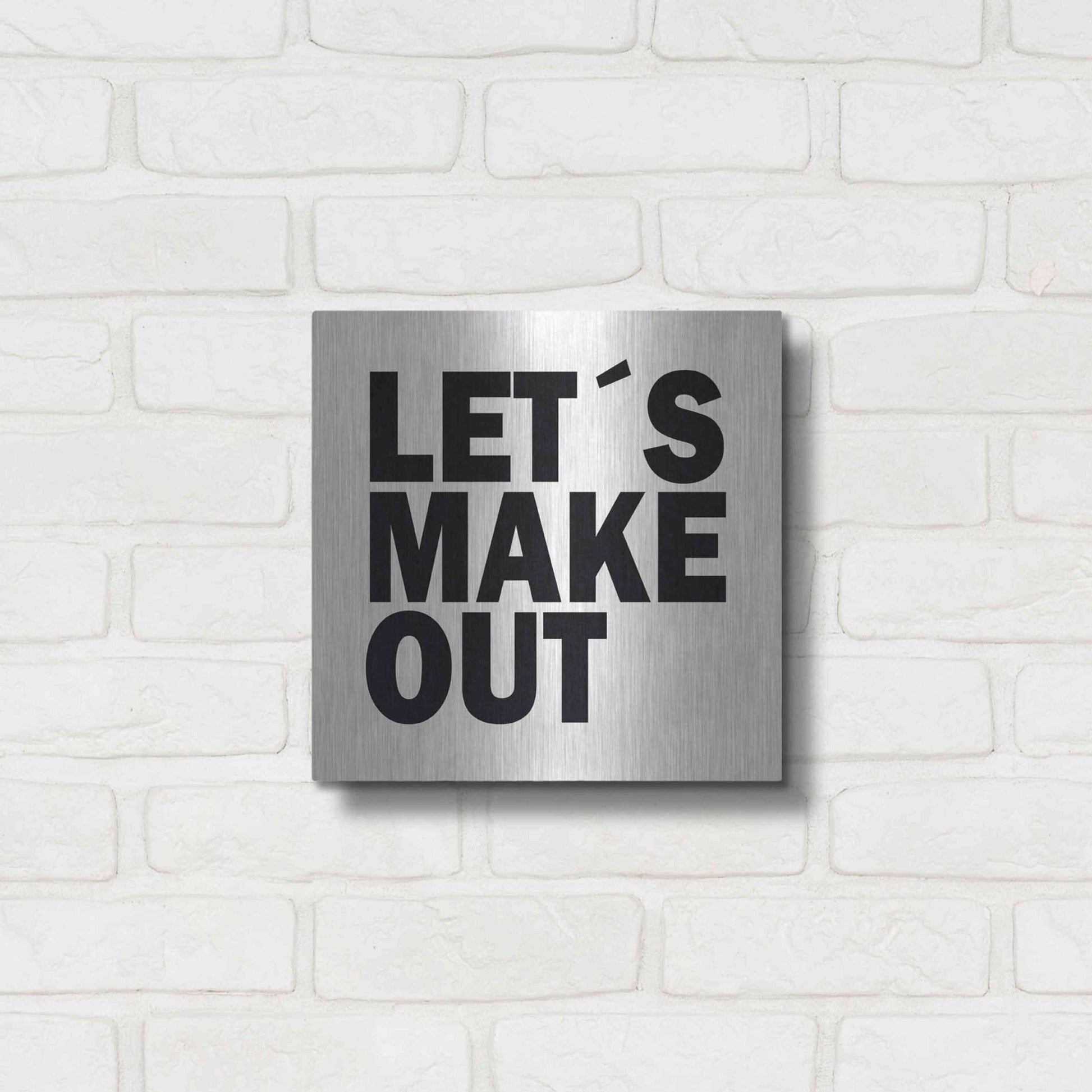 Luxe Metal Art 'Let's Make Out' by Nicklas Gustafsson, Metal Wall Art,12x12