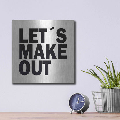 Luxe Metal Art 'Let's Make Out' by Nicklas Gustafsson, Metal Wall Art,12x12