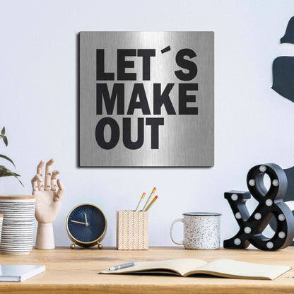 Luxe Metal Art 'Let's Make Out' by Nicklas Gustafsson, Metal Wall Art,12x12