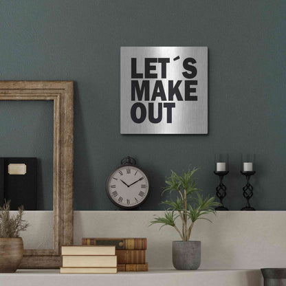 Luxe Metal Art 'Let's Make Out' by Nicklas Gustafsson, Metal Wall Art,12x12
