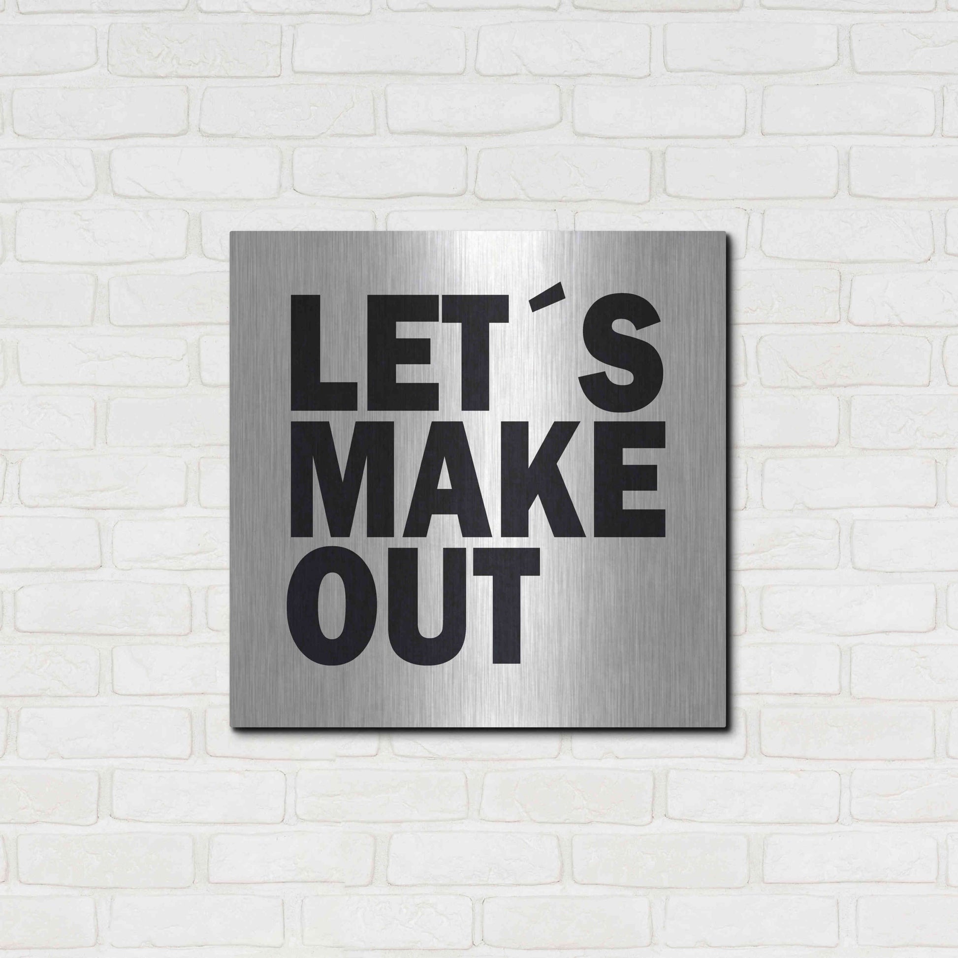 Luxe Metal Art 'Let's Make Out' by Nicklas Gustafsson, Metal Wall Art,24x24