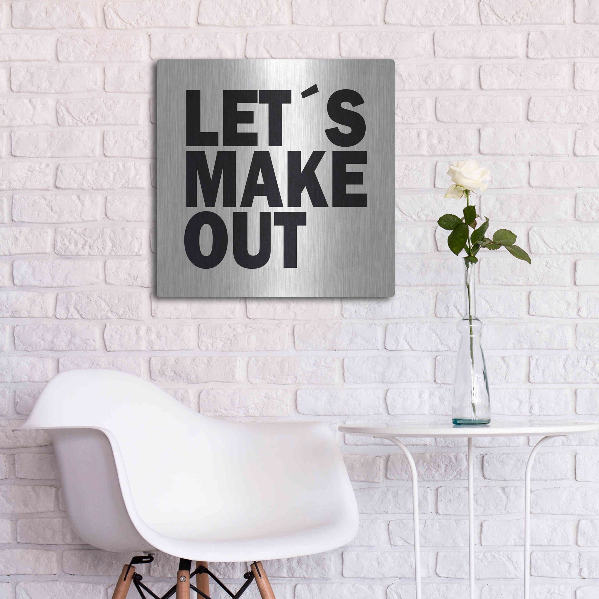 Luxe Metal Art 'Let's Make Out' by Nicklas Gustafsson, Metal Wall Art,24x24