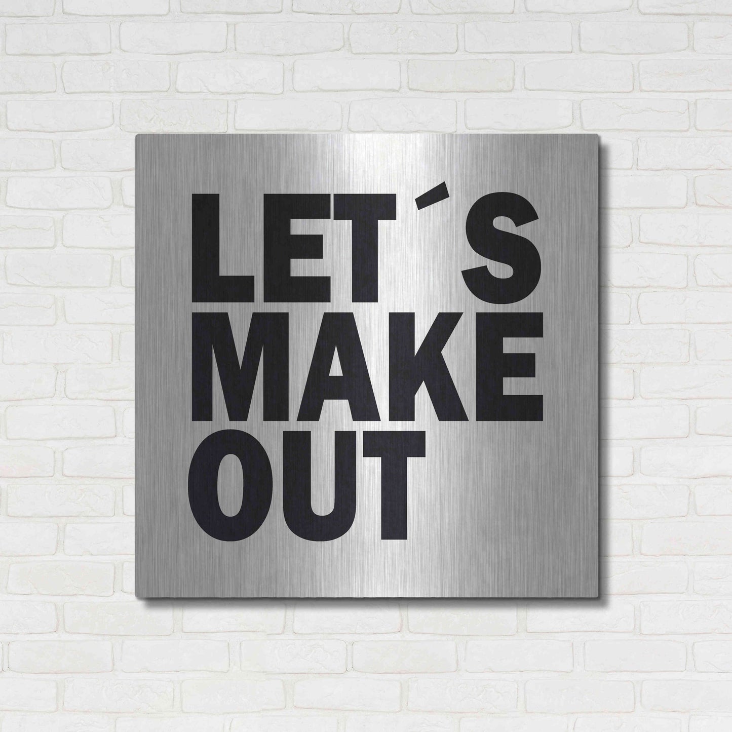 Luxe Metal Art 'Let's Make Out' by Nicklas Gustafsson, Metal Wall Art,36x36